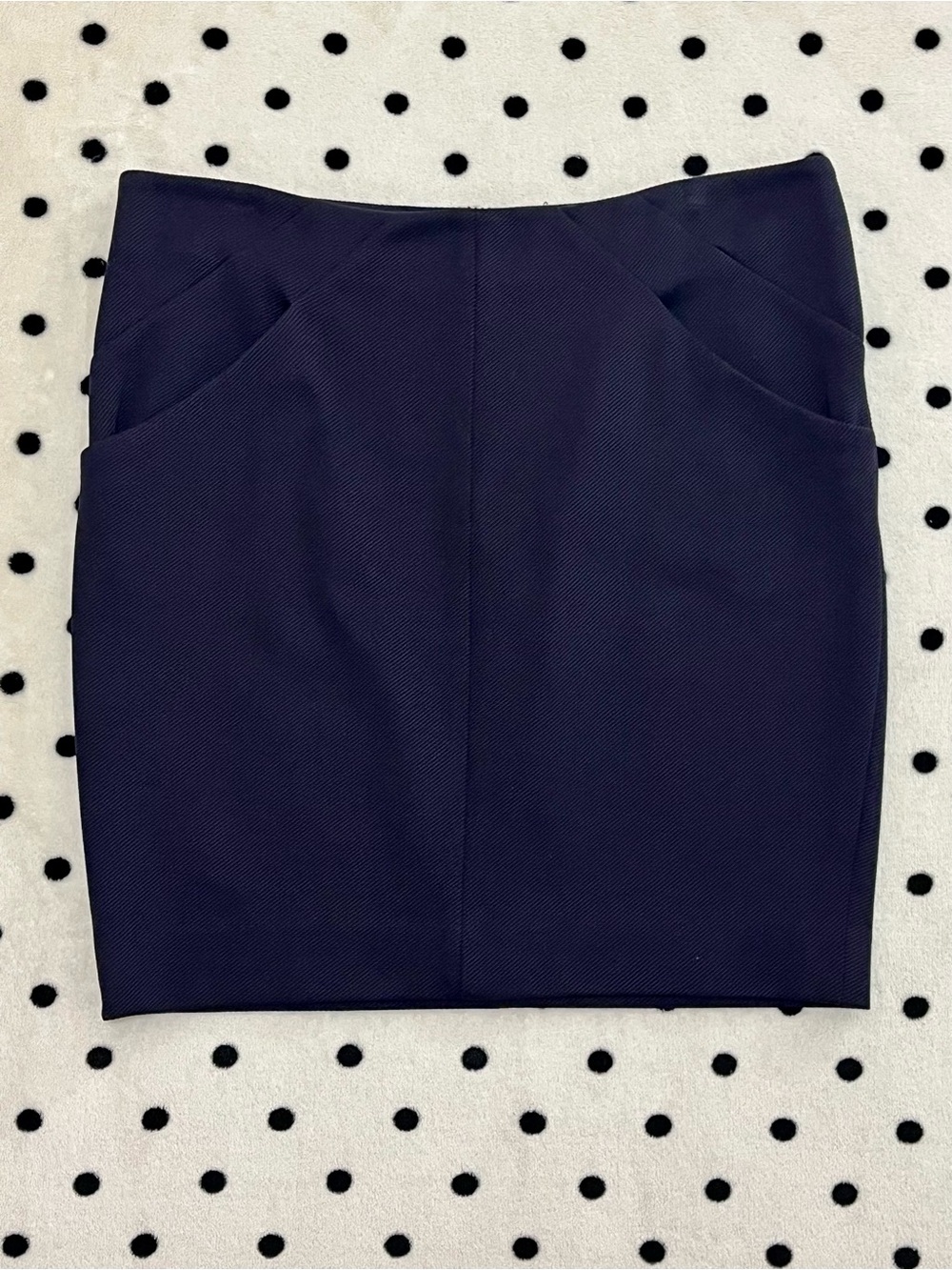 Diane Von Furstenberg Black Ribbed Skirt with Pockets Size 12